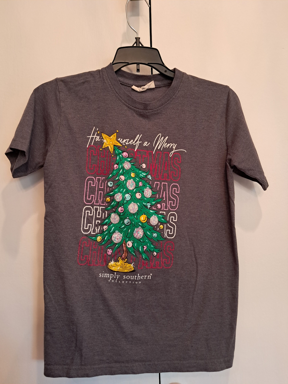 Simply Southern Kids' Gray Christmas Tree Tee